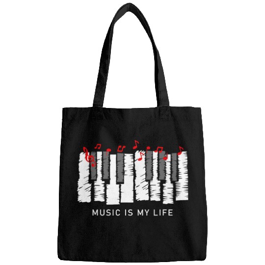Funny Piano Music Lover When Words Fail Music Is My Life Bags