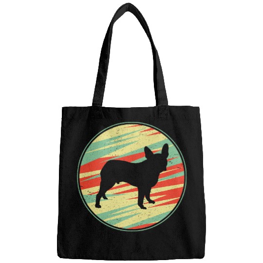 Boston Terrier Pet Retro Vintage Silhouette Cute Dog Bags