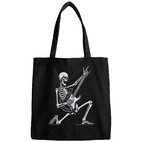 Funny Guitar Rock Skeletons Guitar Rock 2Roll Men Women Rock Band Music Bags