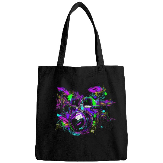 Funny Drummer Rock and Roll Multicolor Drumset Drumming Bags