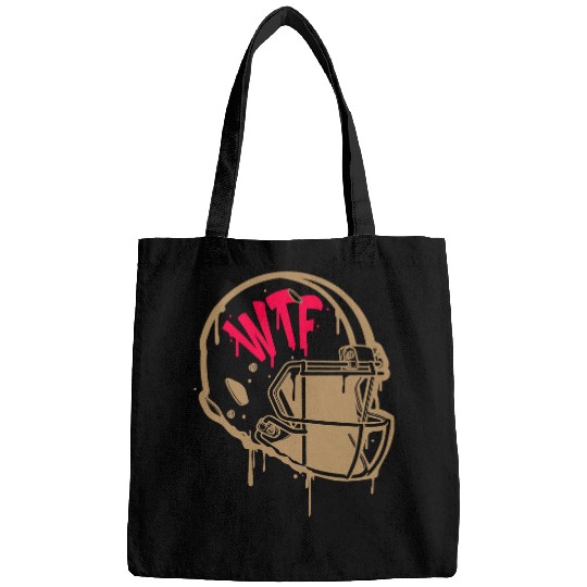 Sport American Football Funny Fantasy Football WTF Helmet Loser Bags
