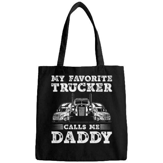 Funny Truck Driver Daddy Trucker Tractor Trailer 18 Wheeler Bags