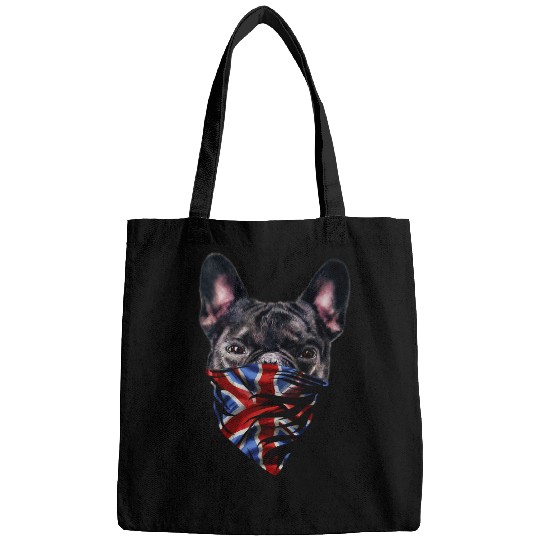 French Bulldog Pet T French Bull Dog Wearing Union Jack Bandana British Bags