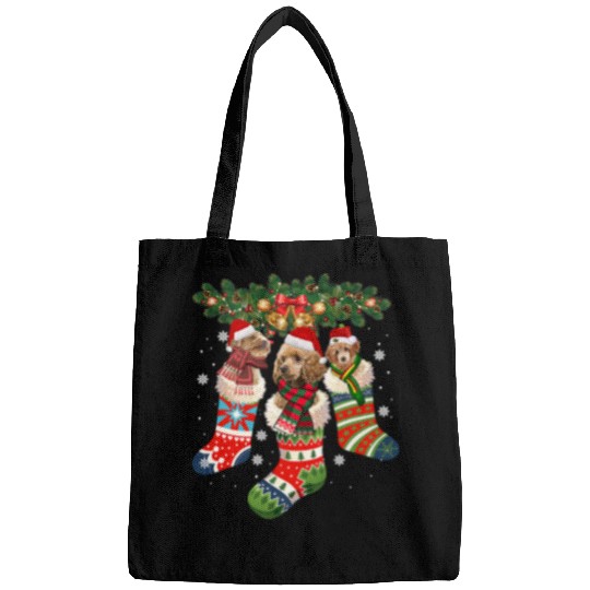 Poodle Pet Three Poodle In Sock Christmas Santa xmass Dog 167 Bags