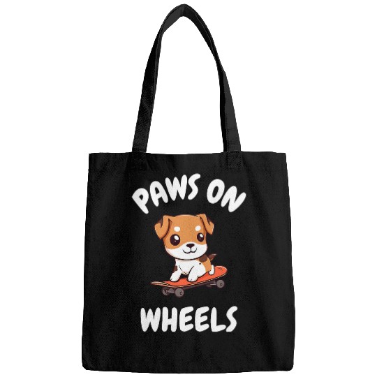 Jack Russell Pet Paws on Wheels Funny Dog Skateboarding 3 Bags