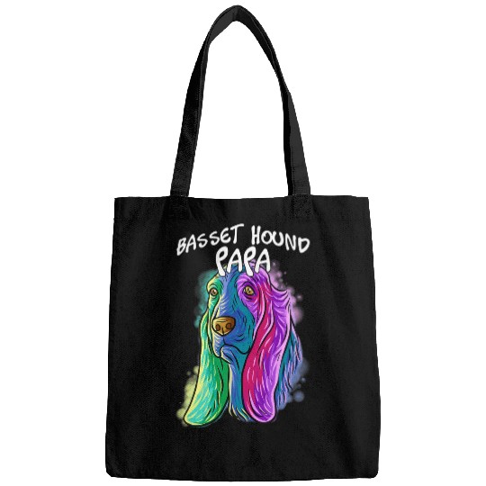 Basset Hound Pet Colorful Pop Art Portrait Basset Hound Dog Dad Fathers Day Bags