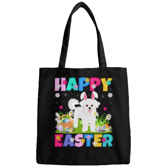 Bichon Pet Frise Happy Easter Bunny Bichon Frise Dog Easter Sunday Bags