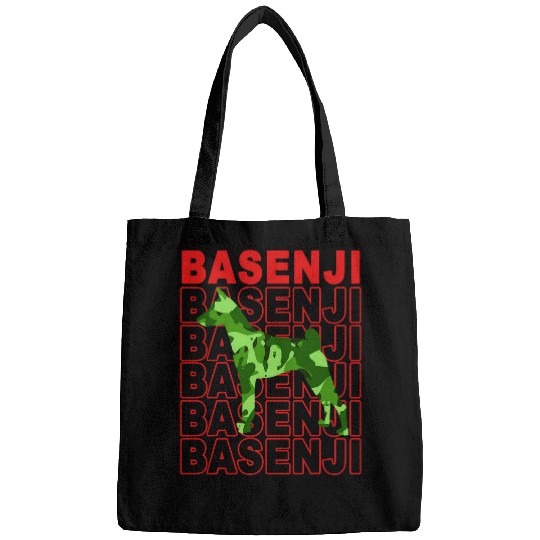 Basenji Pet Camouflage Style Streetswear Funny Gift Dog Lover Bags