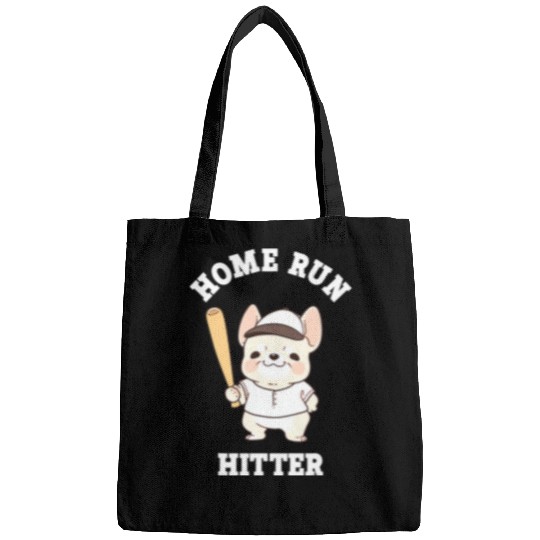 Sport Baseball Cream French Bulldog homes Run Hitter Funny Dog Bags