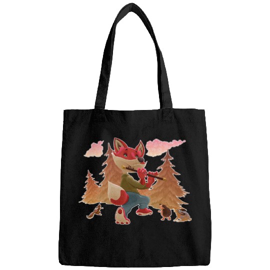 Coyote Mammal Bassoonist Music Orchestra wolfs Playing Bassoon Instrument Bags