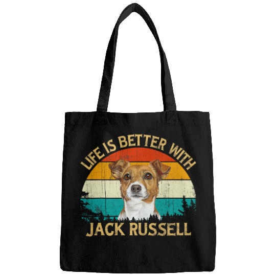 Jack Russell Pet vintages Retro Style Pet Dog Life is better with Jack Russel Bags
