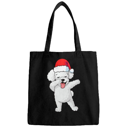 Bichon Pet Frise Dabbings Bichon Frise Hat Christmas Dab Dance Cute Bags