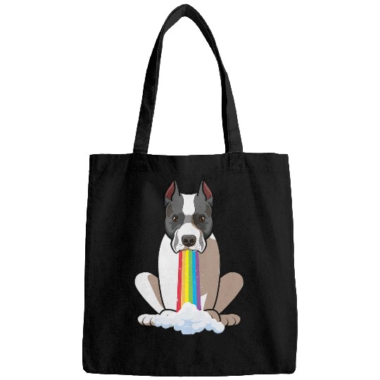 Bull Terrier Pet Funny StafforShire Bull Terrier Dog in Colorful Rainbow Bags