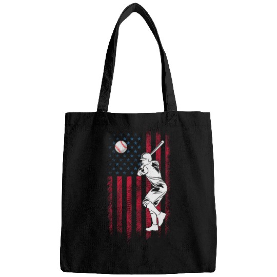 Sport Baseball American Flag Baseball Red White Blue 4th of July Boys Mens 2 Bags