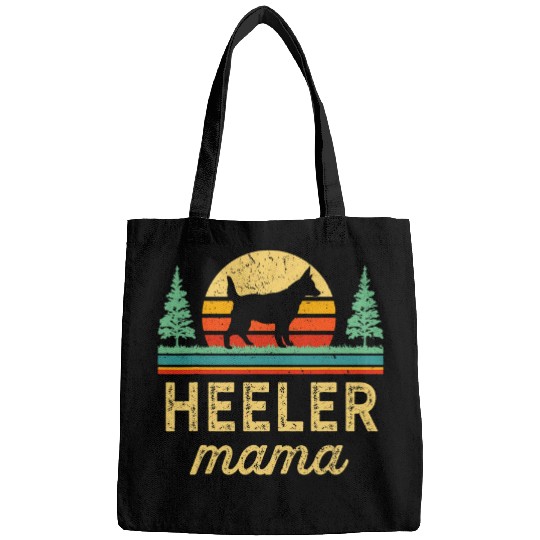 Heeler Pet Retro Red Blue Heeler Mom Gift Australain Cattle Dog Mama Bags
