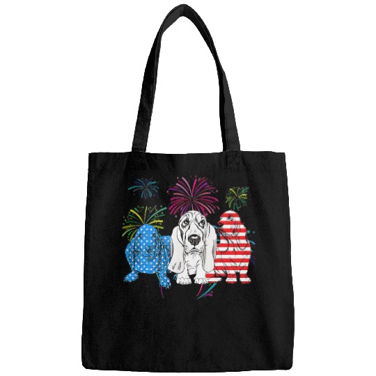 Basset Hound Pet American Flag 4th Of July Independence Day Bags
