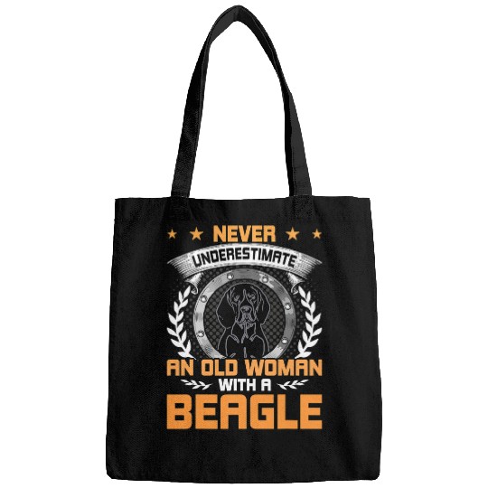 Beagle Pet Never Underestimate An Old Woman With Beagle 212 Bags