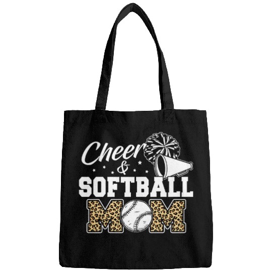 Sport Softball Cheer Mom Leopard Pattern Moms Cheerleader 7 Bags
