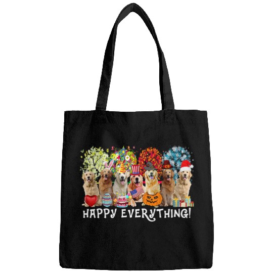 Golden Retriever Pet Happy Everything Golden Retriever Dog Seasons All Year Tree32 Bags