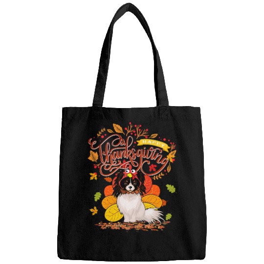 Papillon Pet Turkey Papillon Dog Lover Fall Autumn Thanksgiving Bags