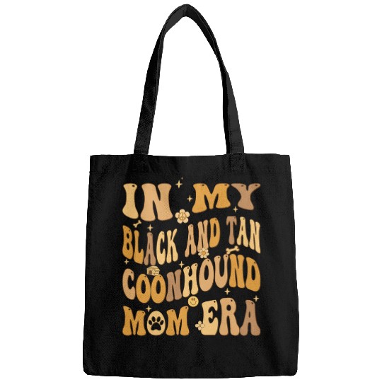 Coonhound Pet In My Black and Tan Coonhound Mom Era Groovy Dog Owner Bags