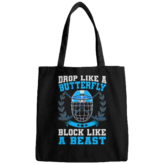 Sport Hockey Drop Like A Butterfly Block Like A Beast Goalie Ice Hockey Bags