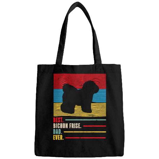 Bichon Pet Frise Dogs 365 bests Bichon Frise Dad Ever Retro Bags