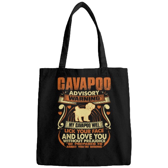 Cavapoo Pet Advisory Warning Dog Pets Lovers Bags