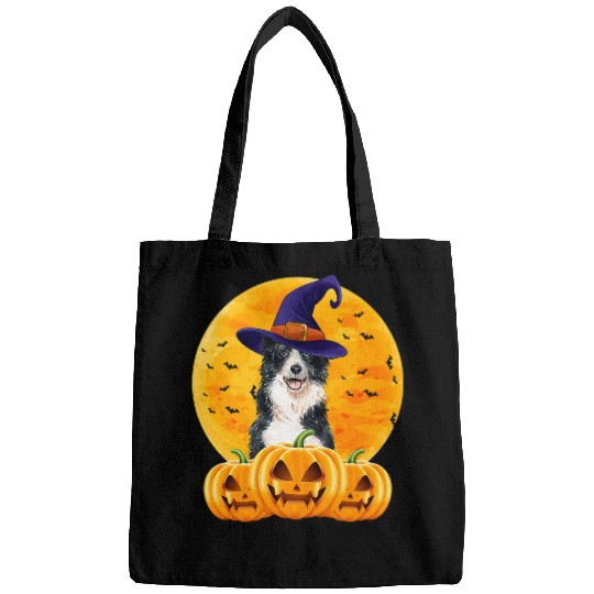 Border Collie Pet Witch Hat Halloween Costume Bags