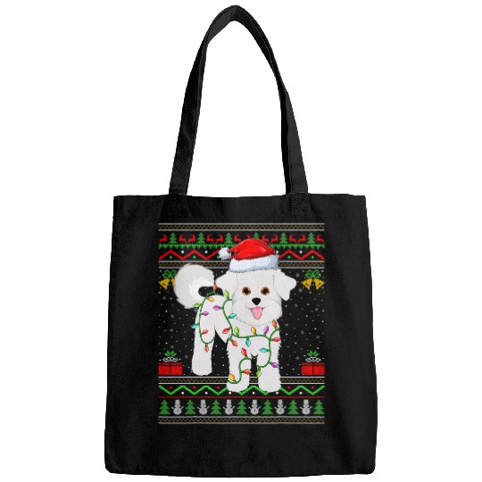 Bichon Pet Frise Funny Bichon Frise Dog Lover Ugly Bichon Frise Christmas Bags