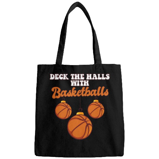 Sport Basketball Player Coachs Christmas Balls Deck The Halls Xmas Bags