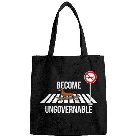 Dachshund Pet Skateboarding Become Ungovernable Bags
