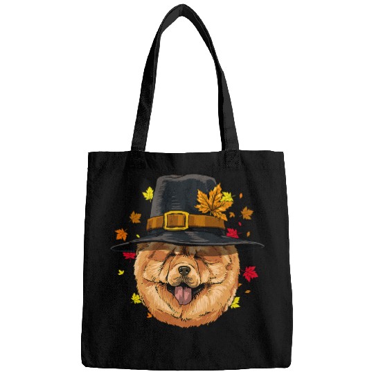Chow Chow Pet Thanksgiving Chow Chow Dog Pilgrim Turkey Day Autumn Fall Bags