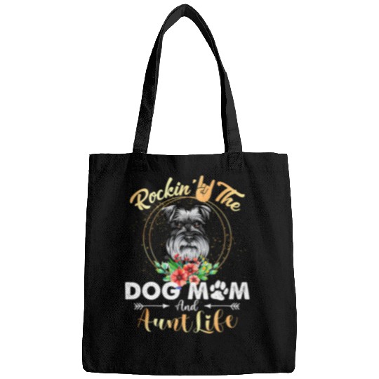Schnauzer Pet Rockin The Dog Mom Aunt Life Schnauzer Womens Funny 1 Bags