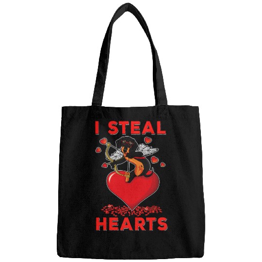 Dachshund Pet Valentines Cute Cupid Doxie I Steal Hearts Men Bags