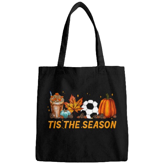 Sport Soccer Tis The Season Pumpkin Leaf Latte Fall Thanksgiving Soccer Bags