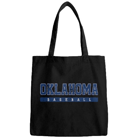 Sport Baseball Oklahoma Baseball Blue vintages Text Bags