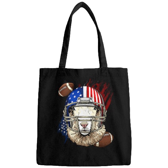 Sport American Football Sheep Lover American Football Player Sheep Lamb Patriotic Sheep Lover Bags