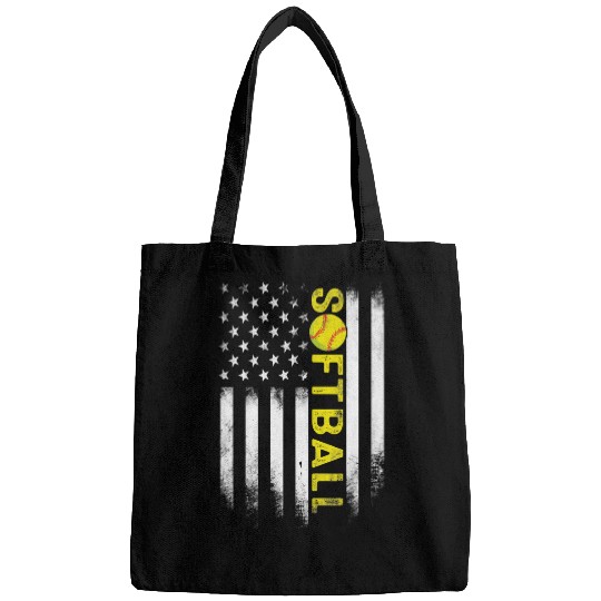 Softball Gift Mens American Flag Softball Ball Funny Softball Team Player Fans 97 Bags