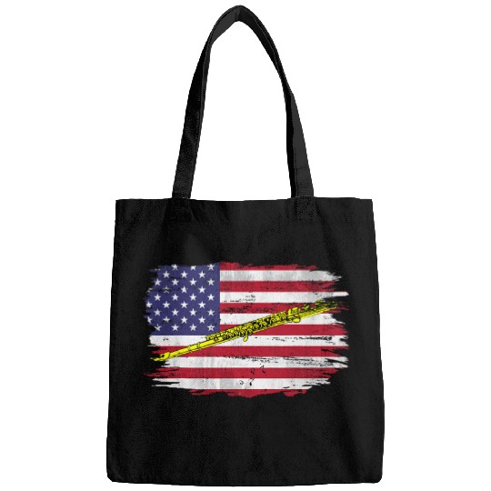 Funny Flute Vintage Flute With American Flag 2For Orchestra Bags