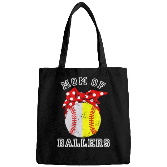 Sport Baseball Mom Of Both Baseball Softball Mom of Ballers Bags