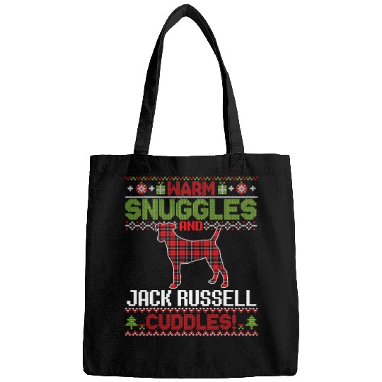 Jack Russell Pet Warm Snuggles And Jack Russel Dog Cuddles Merry Christmas Bags