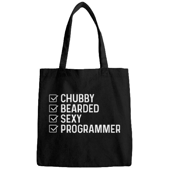 Mens Chubby Bearded Sexy Programmer Funny IT Coding Software Code Bags