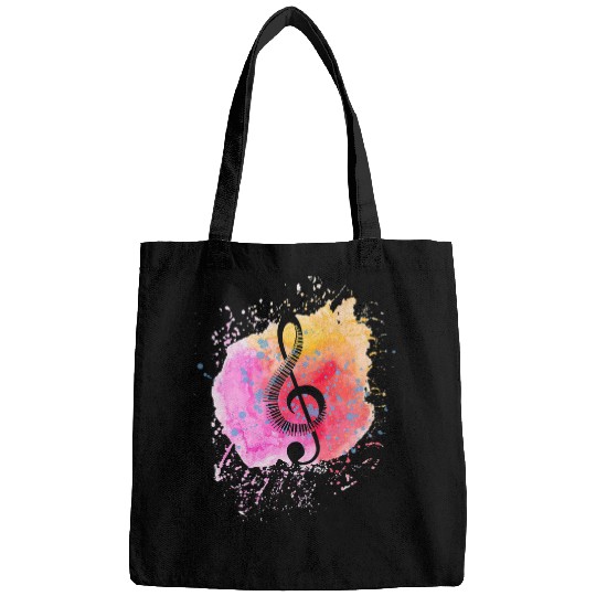 Funny Piano Treble Clef Piano Keyboard Painter Artist Watercolor Bags