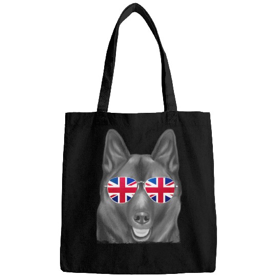 Elkhound Pet Dog Union Jack Sunglasses Bags