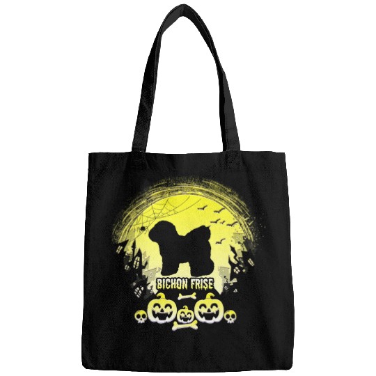 Bichon Pet Frise Holiday 365 Halloween Bichon Frise Dog Scary Custom Bags