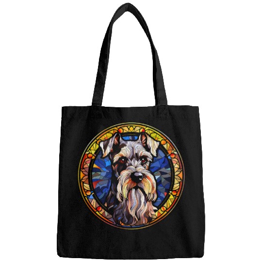Schnauzer Pet Stained Glass Leadlight Artistic Bags