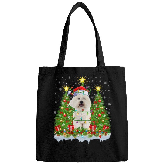 Bichon Pet Frise Lighting xmass Tree Bichon Frise Christmas Bags