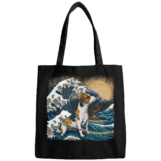 Jack Russell Pet Surrealism Japanese Painting Jack Russell Bags