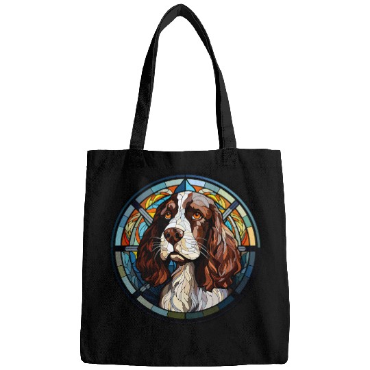 English Springer Spaniel Pet Dog Stained Glass Leadlight 1 Bags